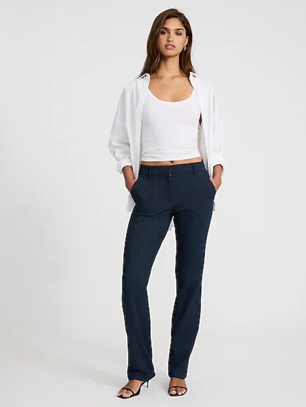 Express Editor High Rise Pant, Color Heather Blue Size 14L
